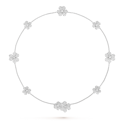 [ROSE]FRIVOLE SILVER 9 FLOWERS NECKLACE