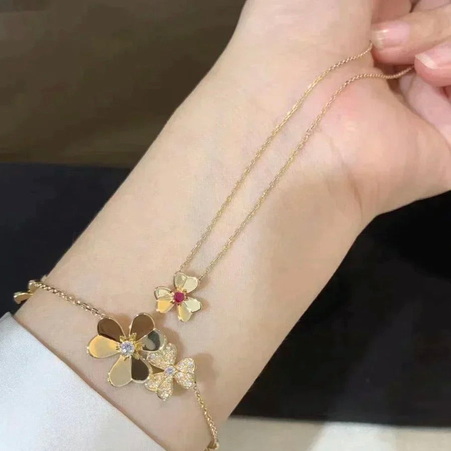 [ROSE]FRIVOLE GOLD FLOWER NECKLACE