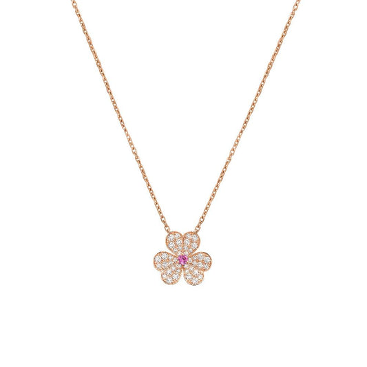 [ROSE]FRIVOLE ROSE GOLD FLOWER DIAMOND NECKLACE