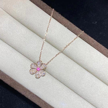 [ROSE]FRIVOLE ROSE GOLD FLOWER DIAMOND NECKLACE