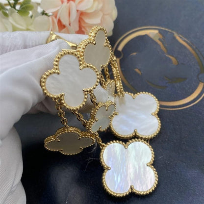 [ROSE]CLOVER EARRINGS WHITE MOP 4 MOTIFS GOLD