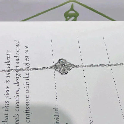 [ROSE]CLOVER  SINGLE FLOWER BRACELET SILVER