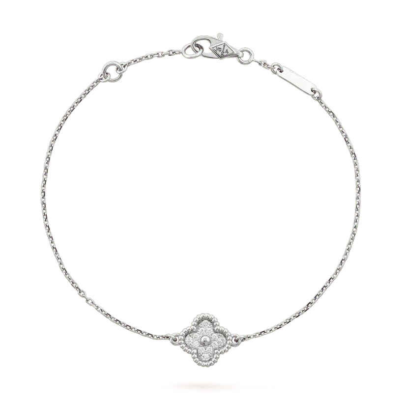 [ROSE]CLOVER  SINGLE FLOWER BRACELET SILVER