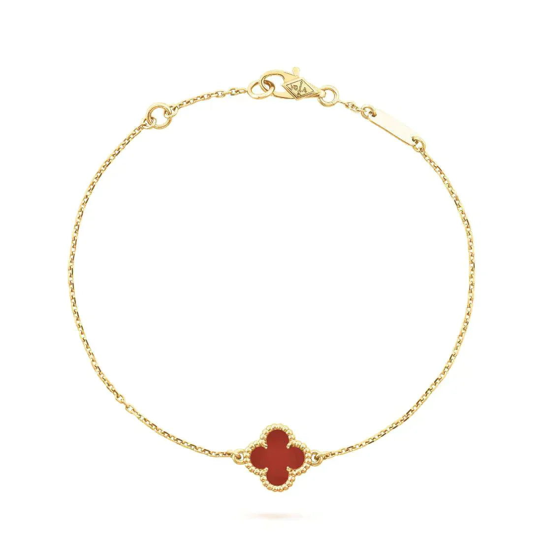 [ROSE]CLOVER  CARNELIAN SINGLE FLOWER BRACELET