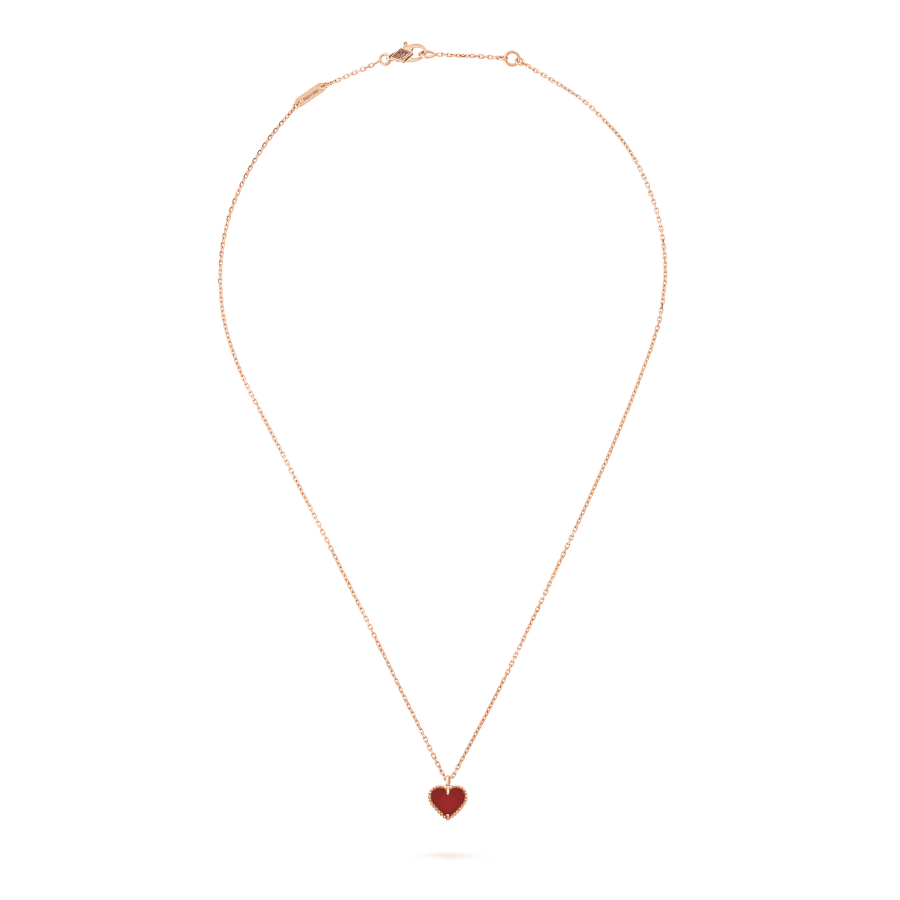 [ROSE]SWEET CLOVER CARNELIAN HEART NECKLACE