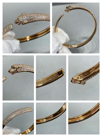 [ROSE]PANTHERE FULL DIAMOND OPEN BRACELET