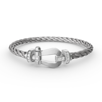 [Rose Jewels]FORCE LARGE HORSESHOE HALF DIAMOND BRACELET SILVER