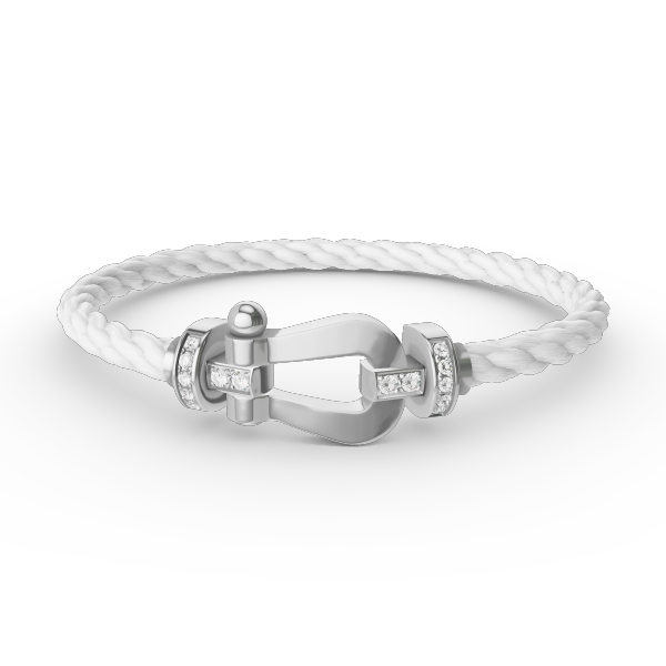 [Rose Jewels]FORCE LARGE HORSESHOE HALF DIAMOND BRACELET SILVER