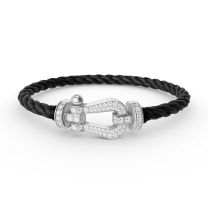 [Rose Jewels]FORCE LARGE HORSESHOE FULL DIAMOND BRACELET SILVER