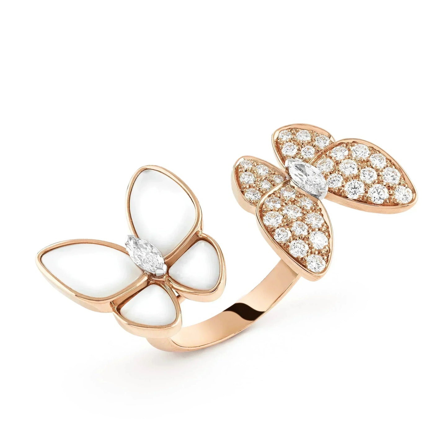 [ROSE]TWIN BUTTERFLY DIAMOND MOP RING